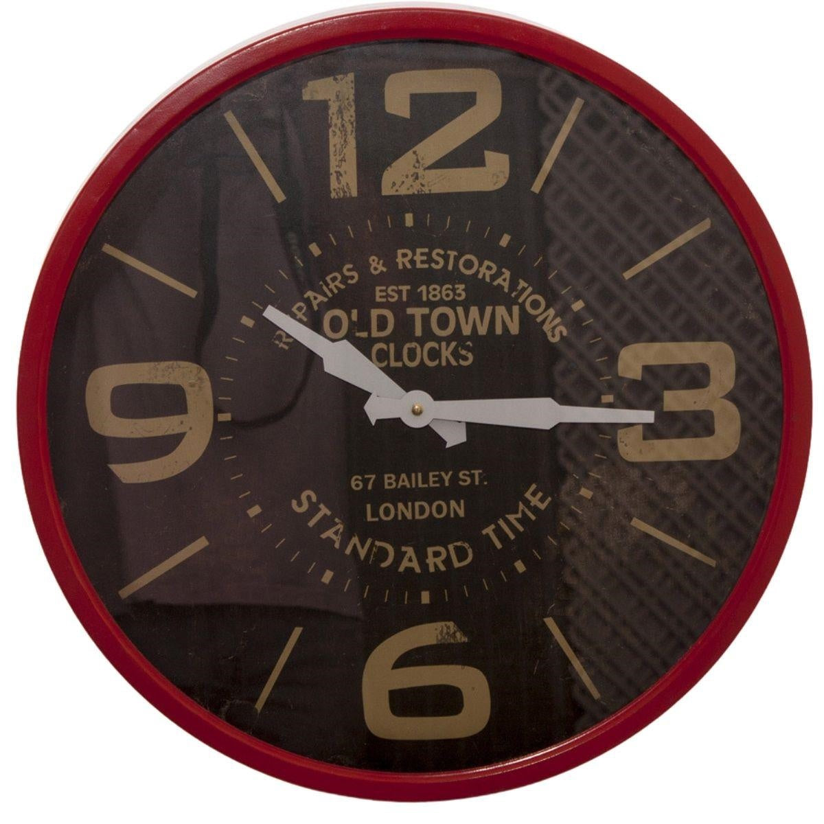 Orologio in metallo rosso Ø34 - Milano 7 Arte e Design