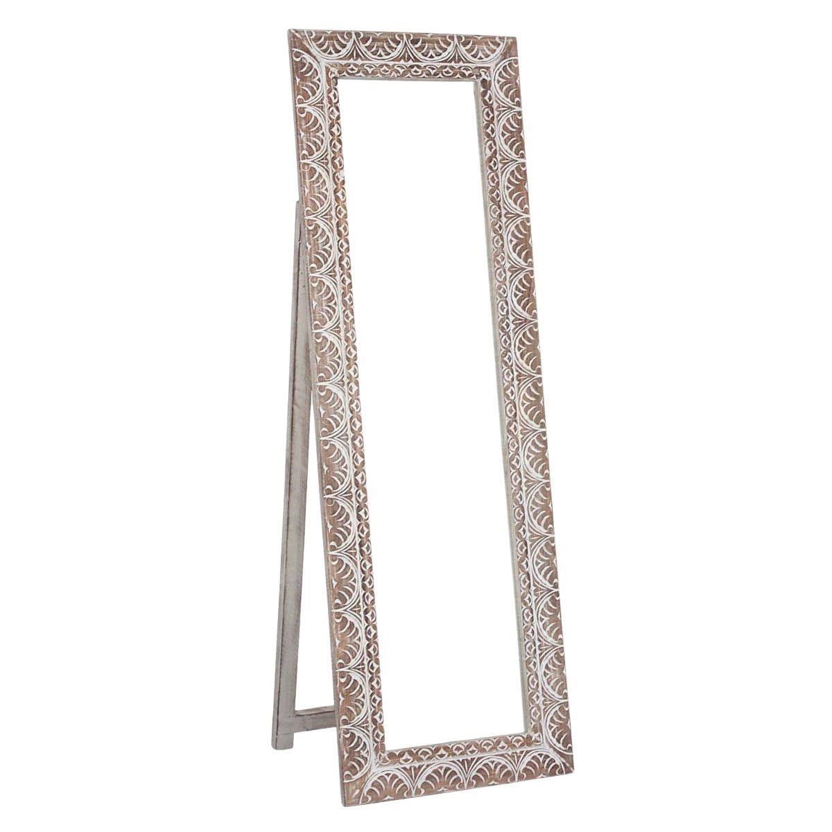 Specchio in mango con appoggio 60H180