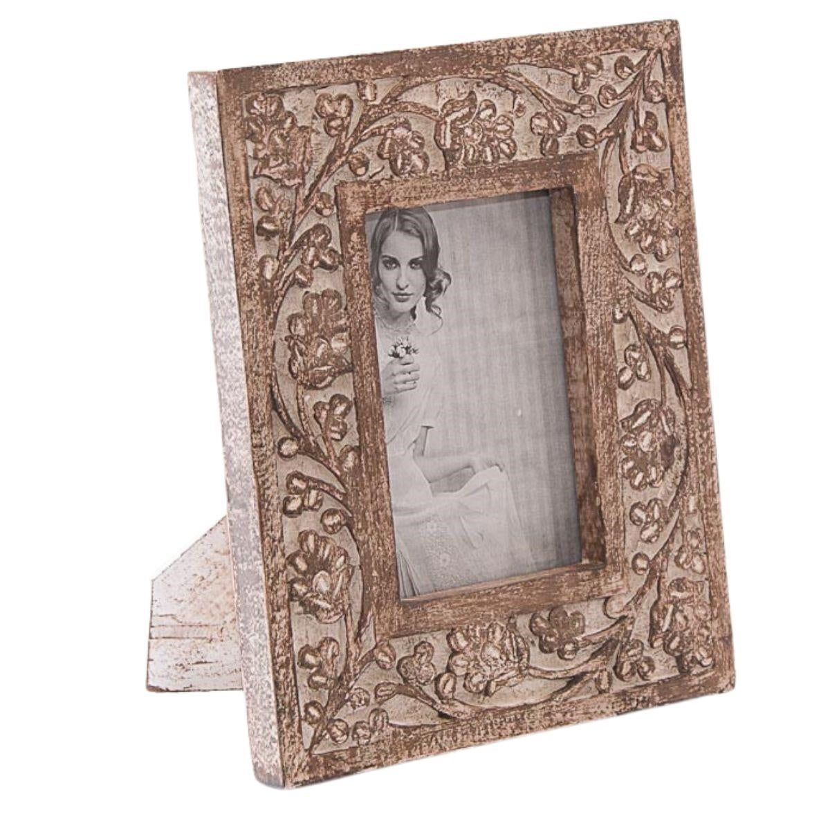 Portafoto in legno intagliato 20X2H25