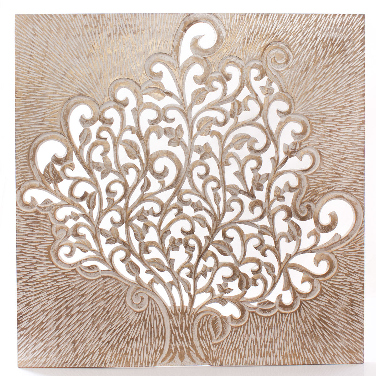 Pannello decorativo in legno intagliato 120H120