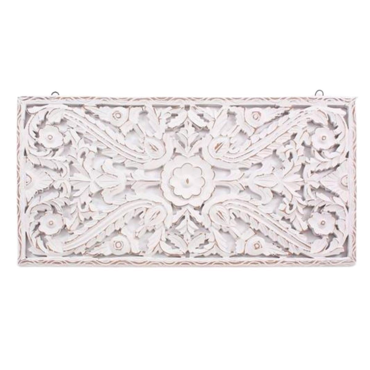 Pannello decorativo in mdf bianco 80x2H40 - Milano 7 Arte e Design