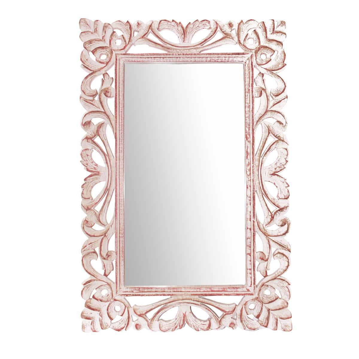 Specchio in legno di mango intagliato ed Mdf 60H90 - Milano 7 Arte e Design