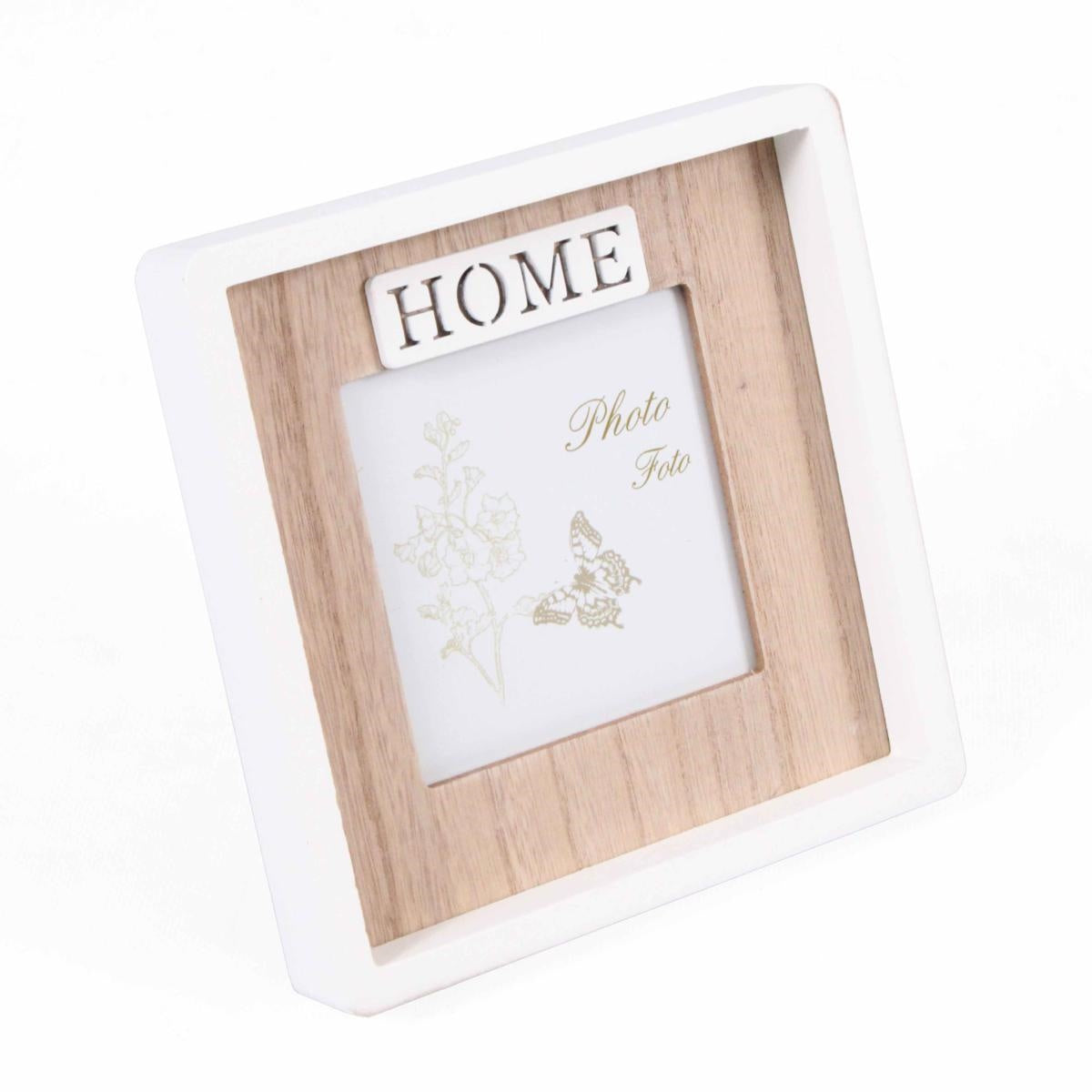 Portafoto "Home" in mdf bicolor 17H17