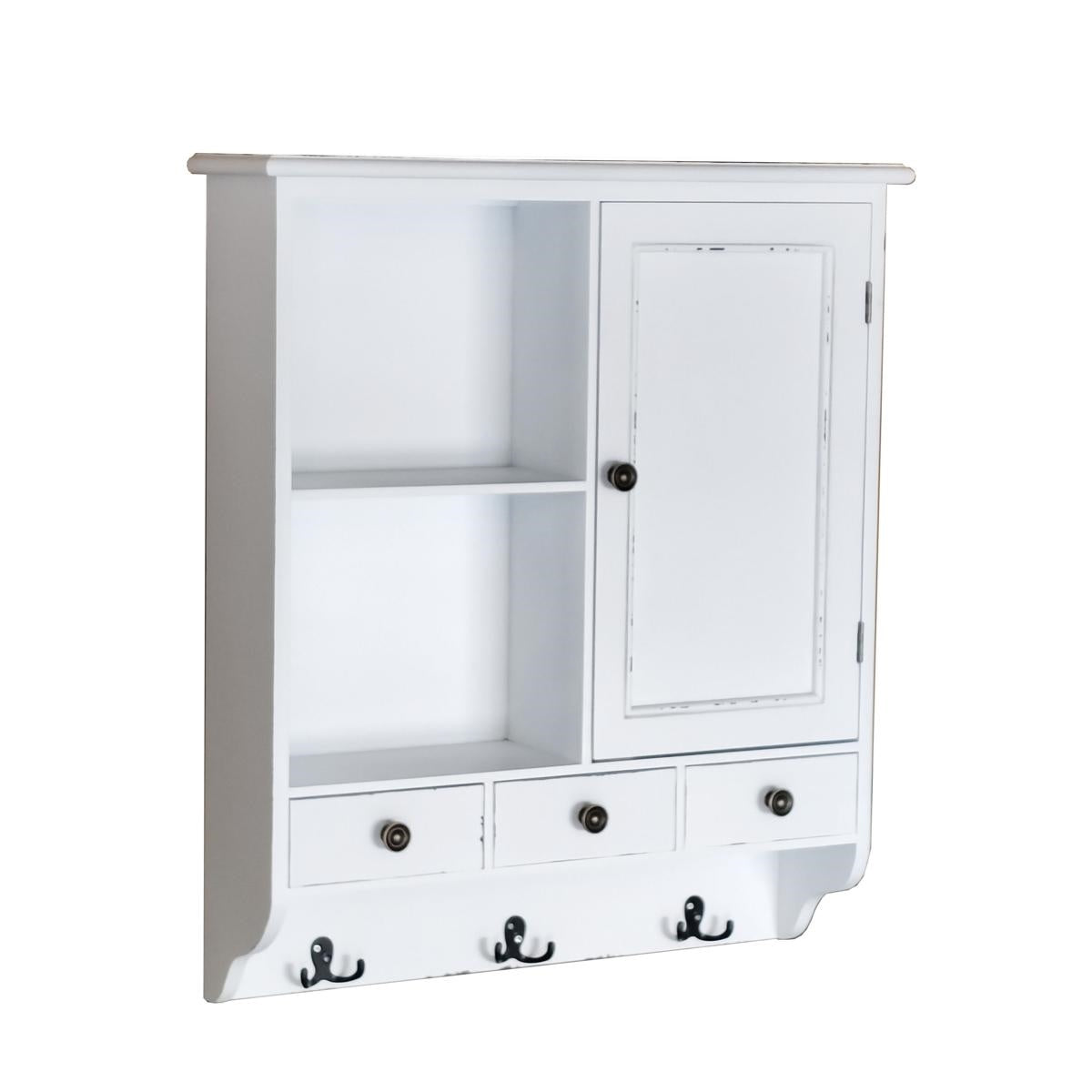 Pensile bianco in legno di pino ed mdf Alice 67X17H77