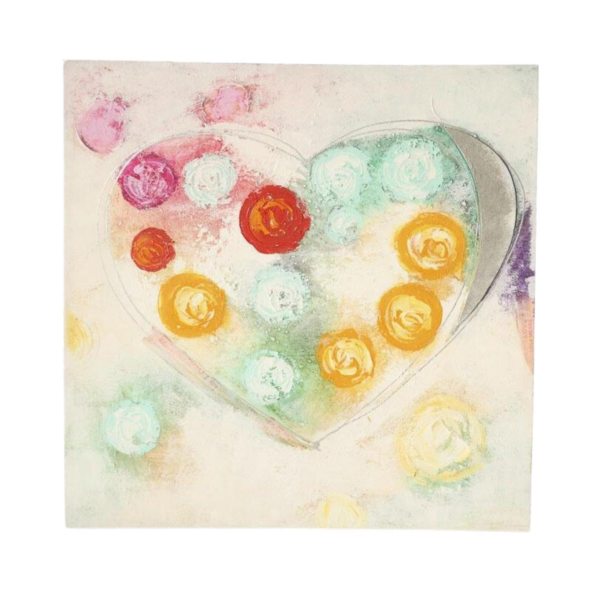QUADRO DIP.CUORE COLORATO CM.80X80 MADE IN CHINA - Milano 7 Arte e Design