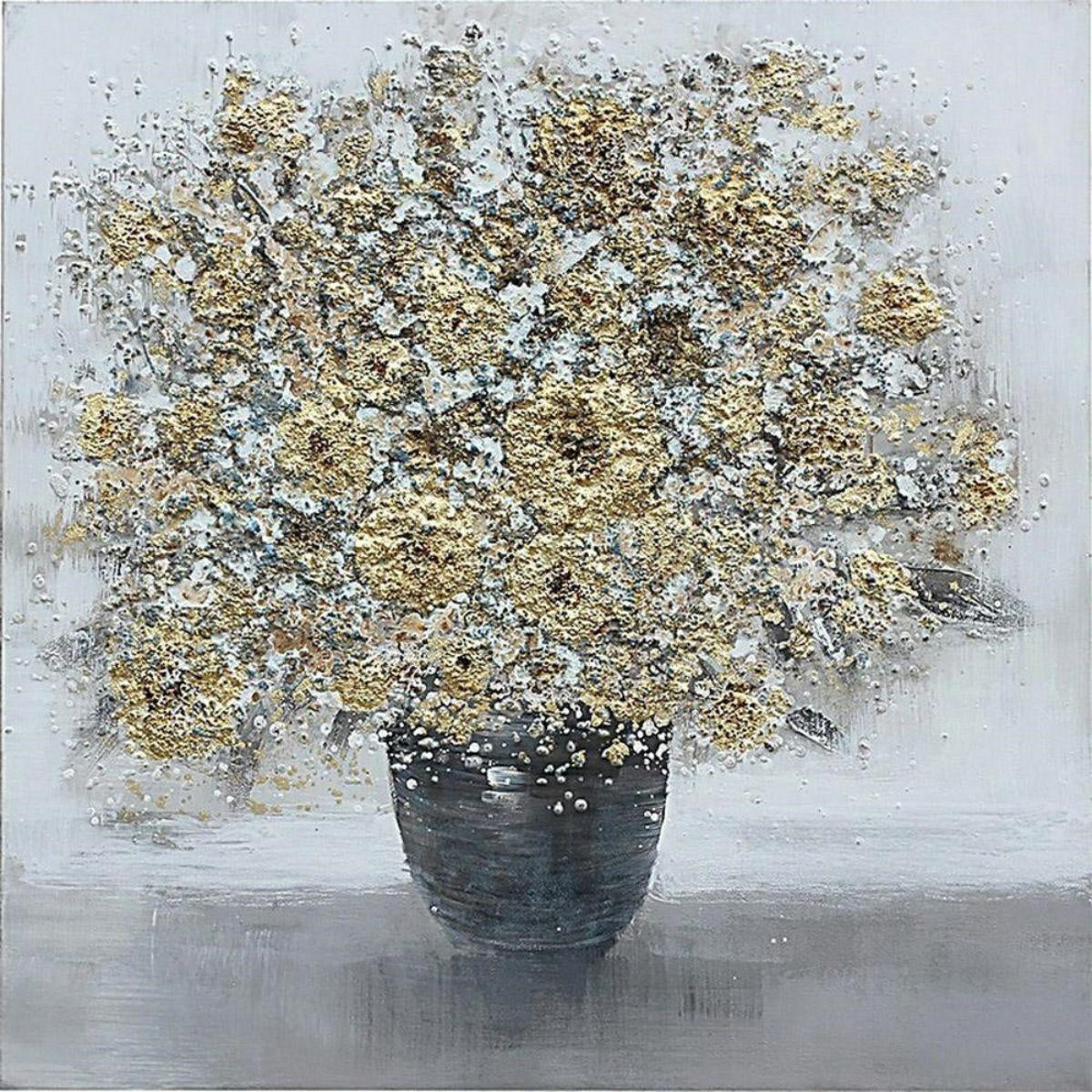 Quadro dipinto fiori 80x80