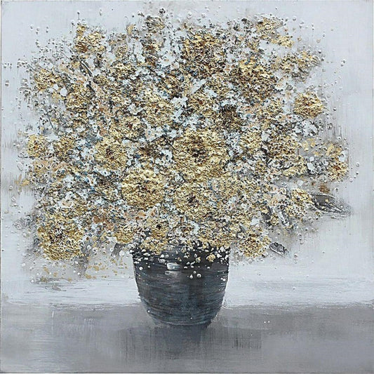 Quadro dipinto fiori 80x80