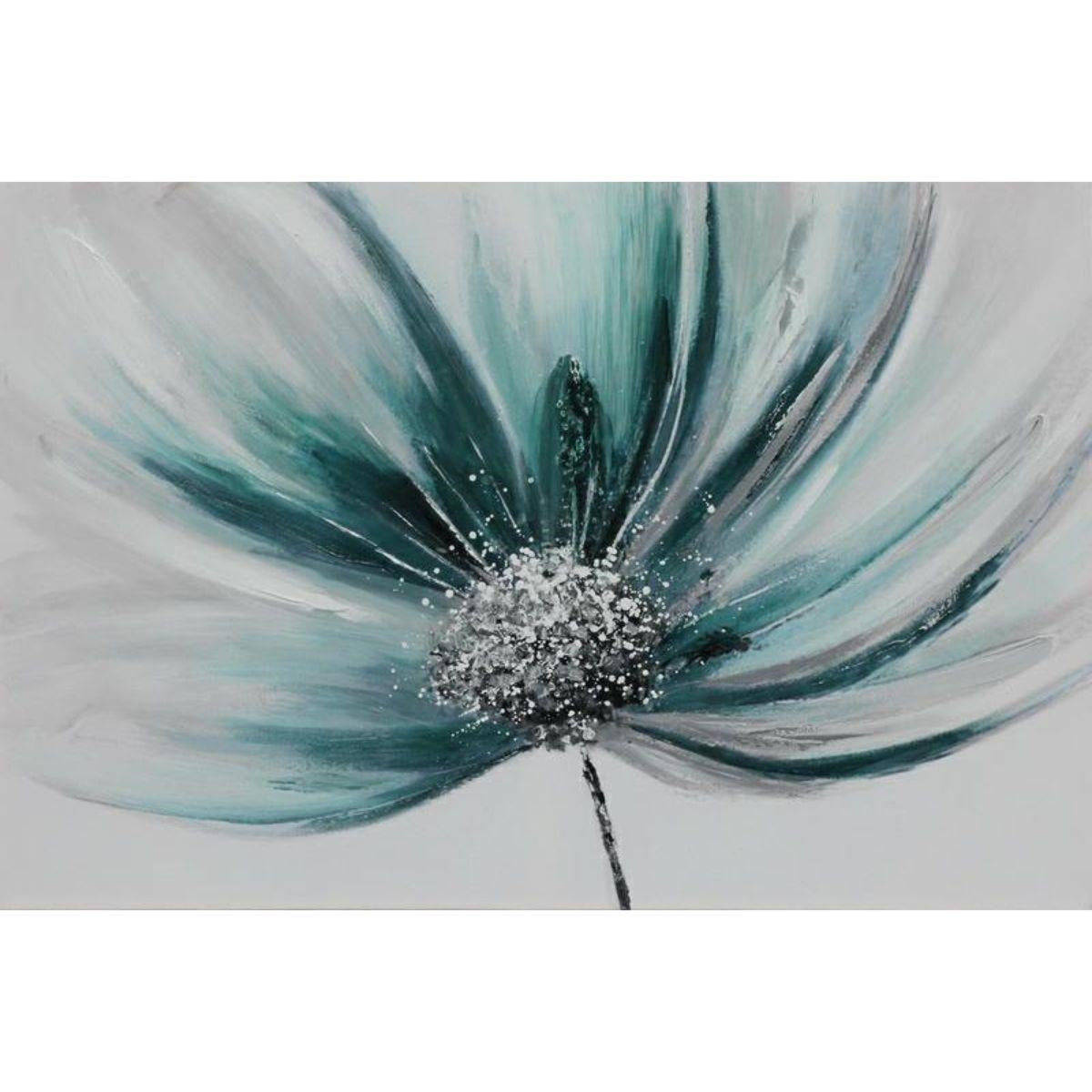 Quadro dipinto con fiore blu 80X120 - Milano 7 Arte e Design