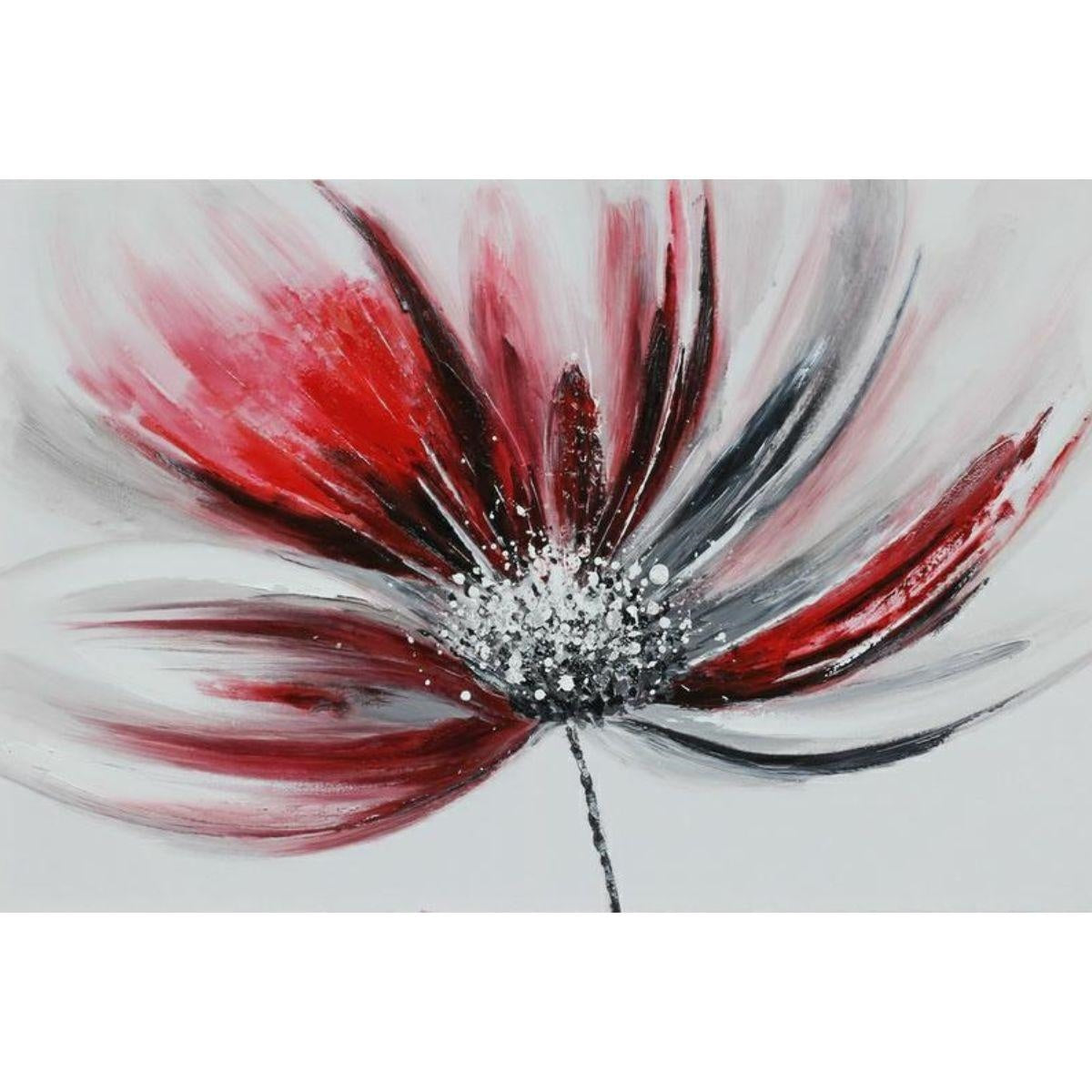 Quadro dipinto con fiore rosso 80X120 - Milano 7 Arte e Design