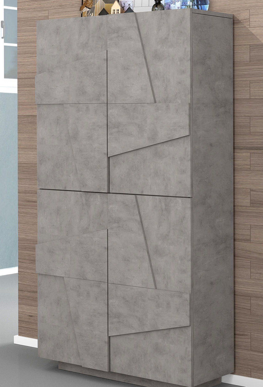Scarpiera PING 4 ante battenti colore Cemento bronx - Milano 7 Arte e Design