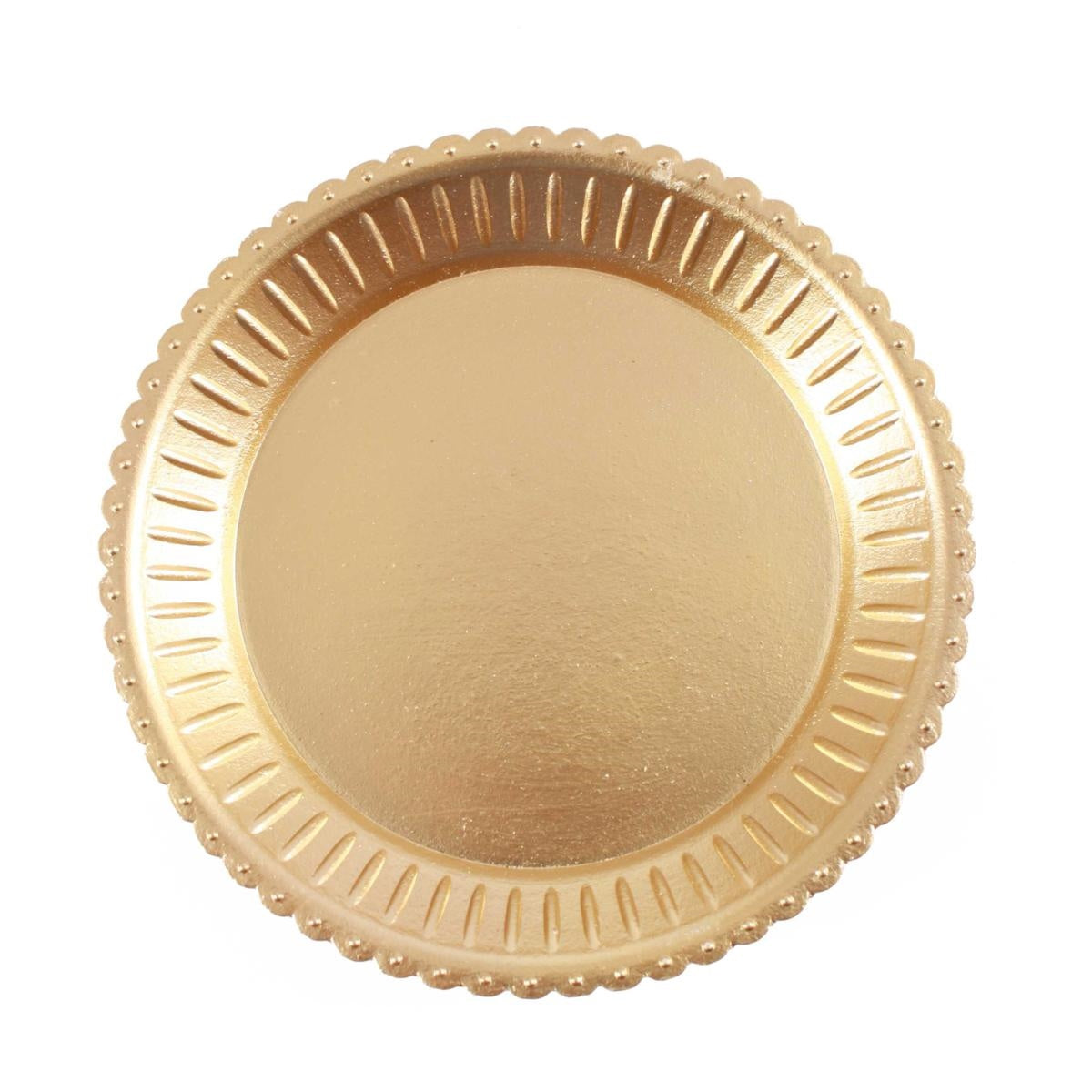 Vassoio decorativo in mdf dorato Ø38,5H4