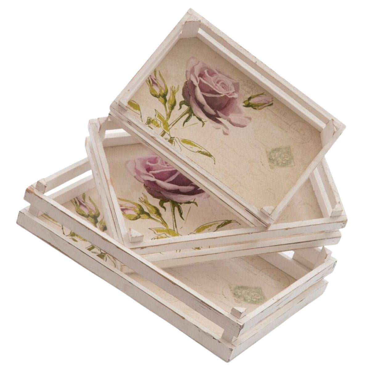 Vassoio in legno in set di 3 40X28H8