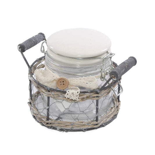 Cesto a rete con barattolo Ø15H10