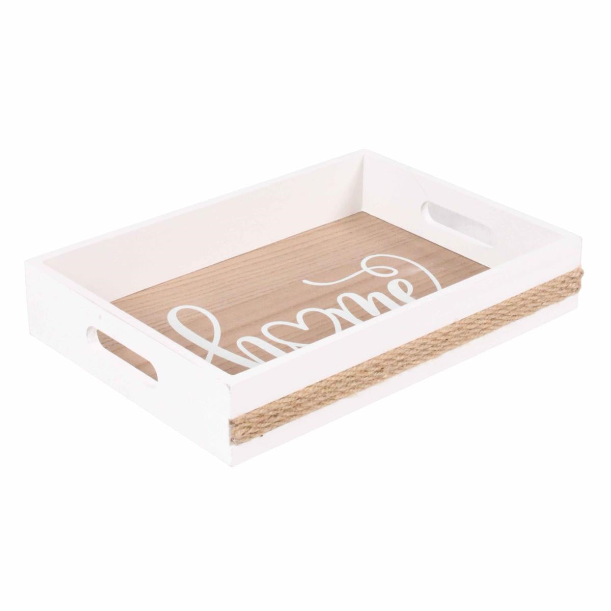 Vassoio in mdf e juta "Home" 34X24H6