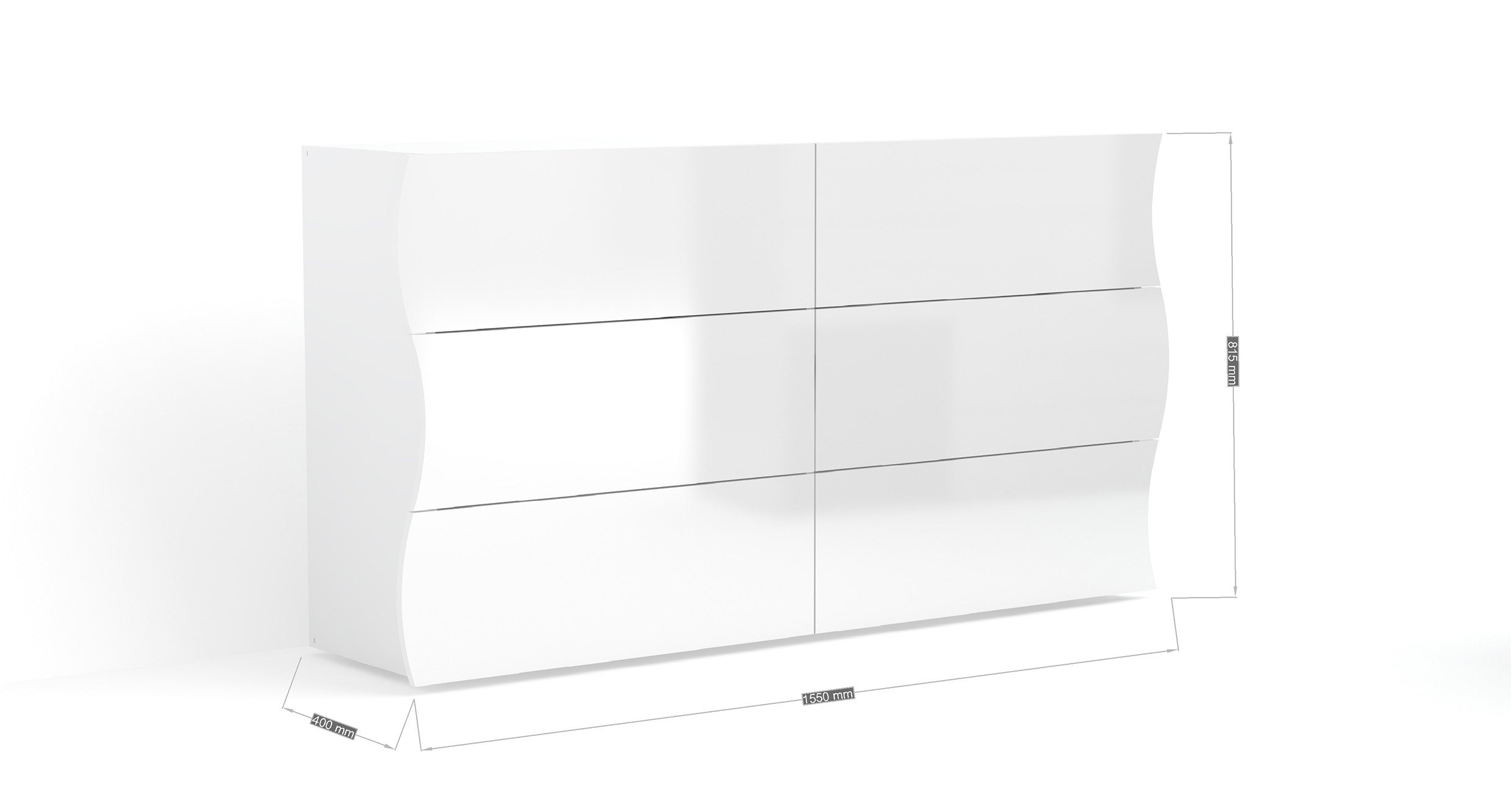 Cassettiera ONDA 6 cassetti 150 cm - Milano 7 Arte e Design