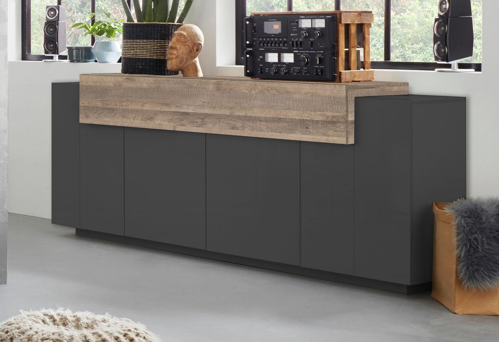 Credenza CORO 200 cm 4 ante battenti + 1 anta a ribalta - Milano 7 Arte e Design