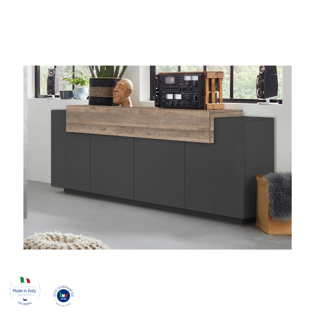Credenza CORO 200 cm 4 ante battenti + 1 anta a ribalta - Milano 7 Arte e Design