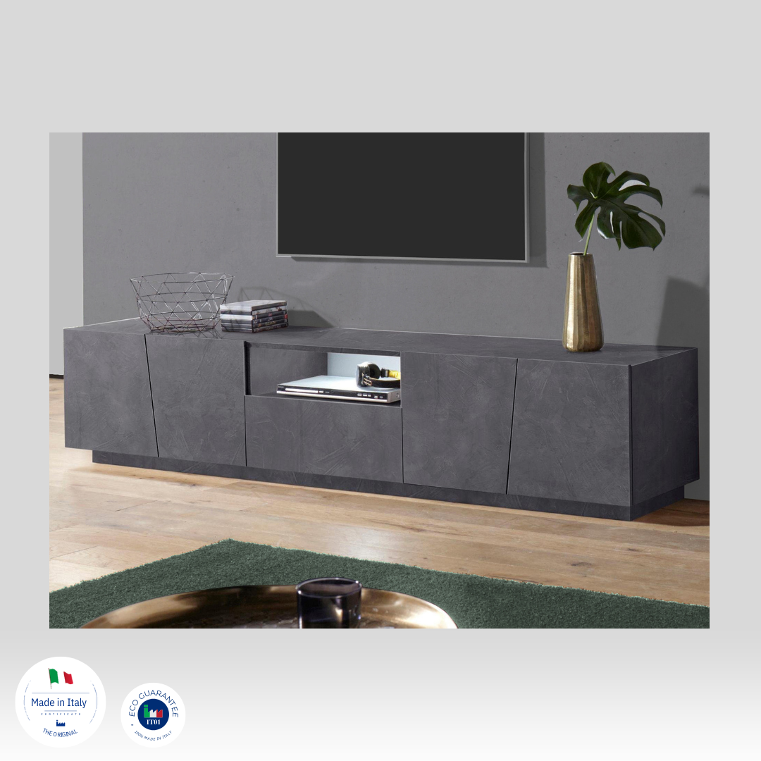 Porta tv VEGA 220 cm 4 ante battenti + 1 cassetto