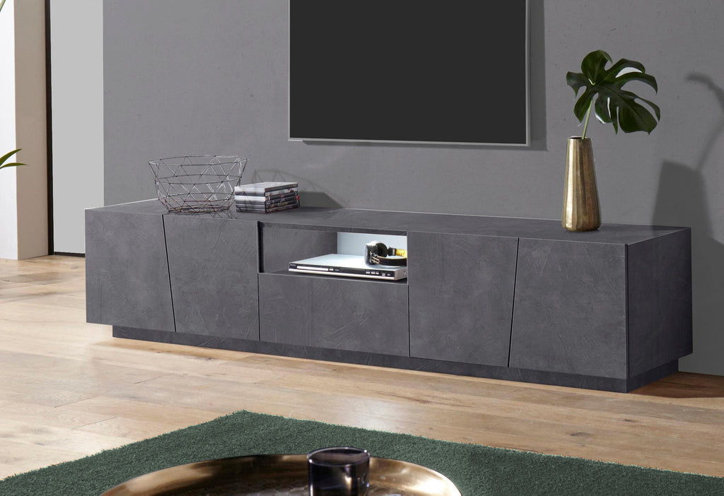Porta tv VEGA 220 cm 4 ante battenti + 1 cassetto - Milano 7 Arte e Design