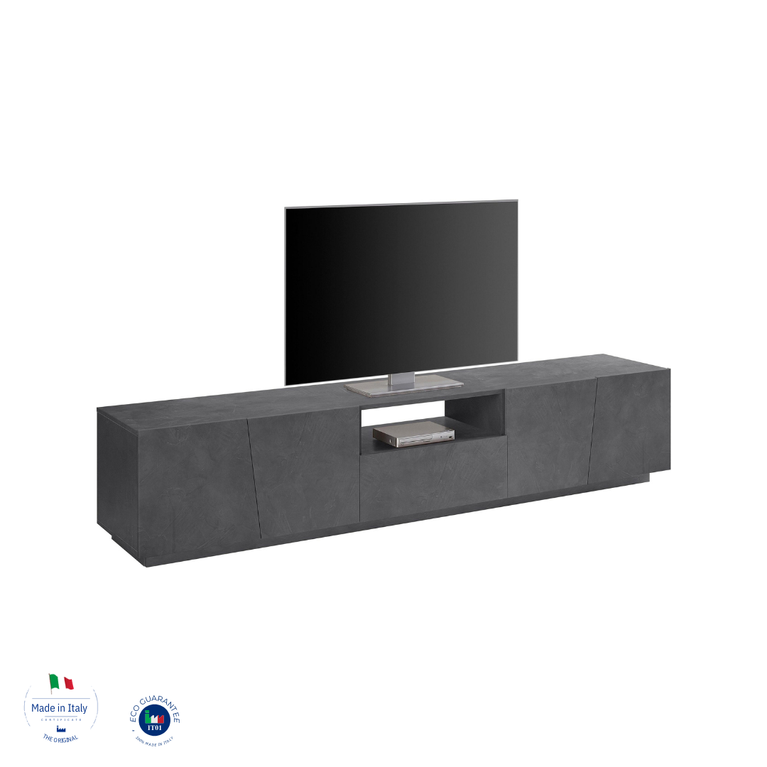 Porta tv VEGA 220 cm 4 ante battenti + 1 cassetto - Milano 7 Arte e Design