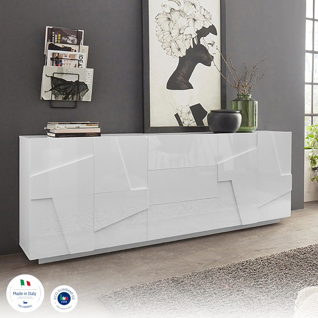 Credenza PING 220 cm 4 ante + 3 cassetti - Milano 7 Arte e Design