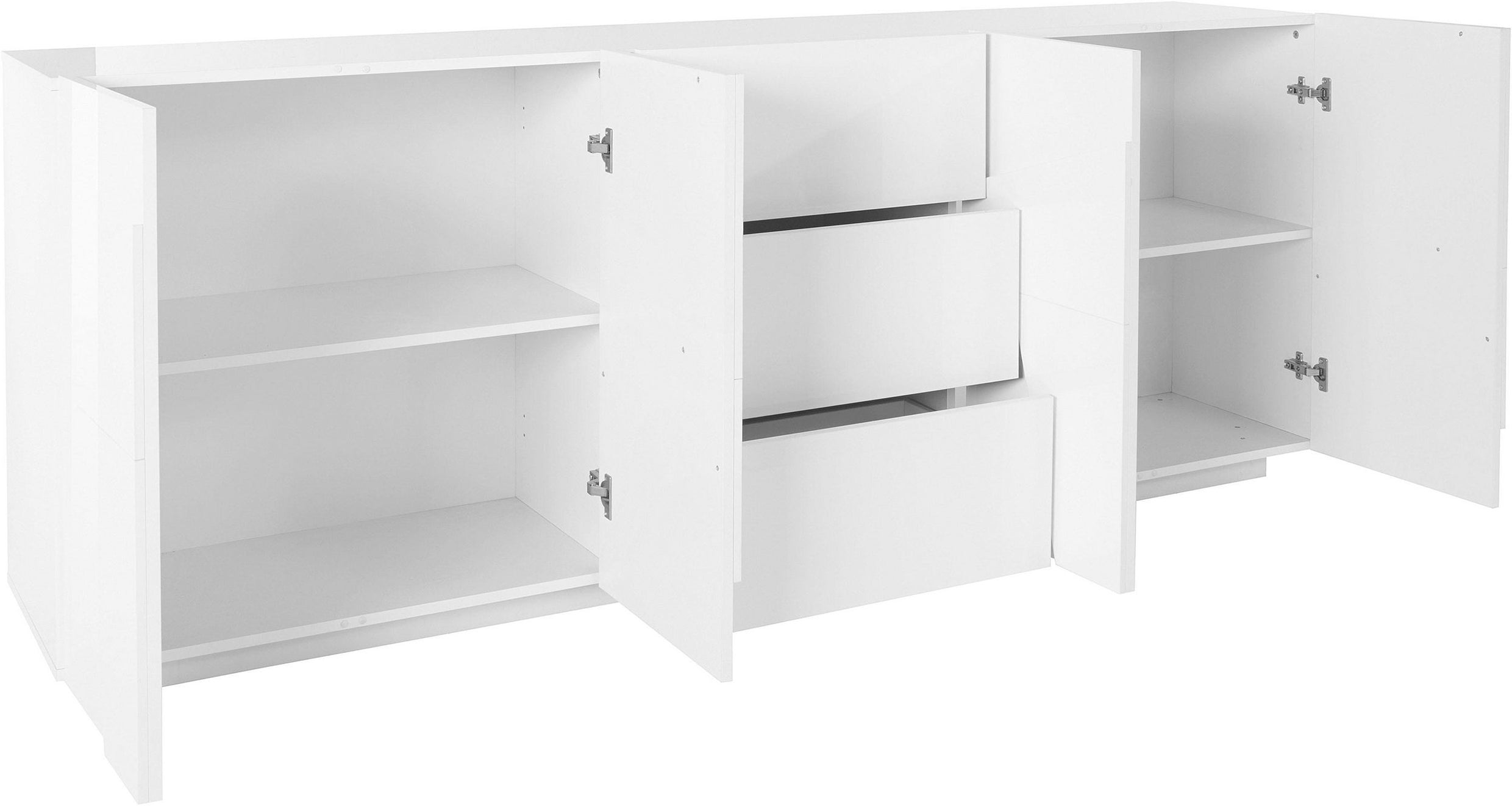 Credenza PING 220 cm 4 ante + 3 cassetti  laccata bianca - Milano 7 Arte e Design