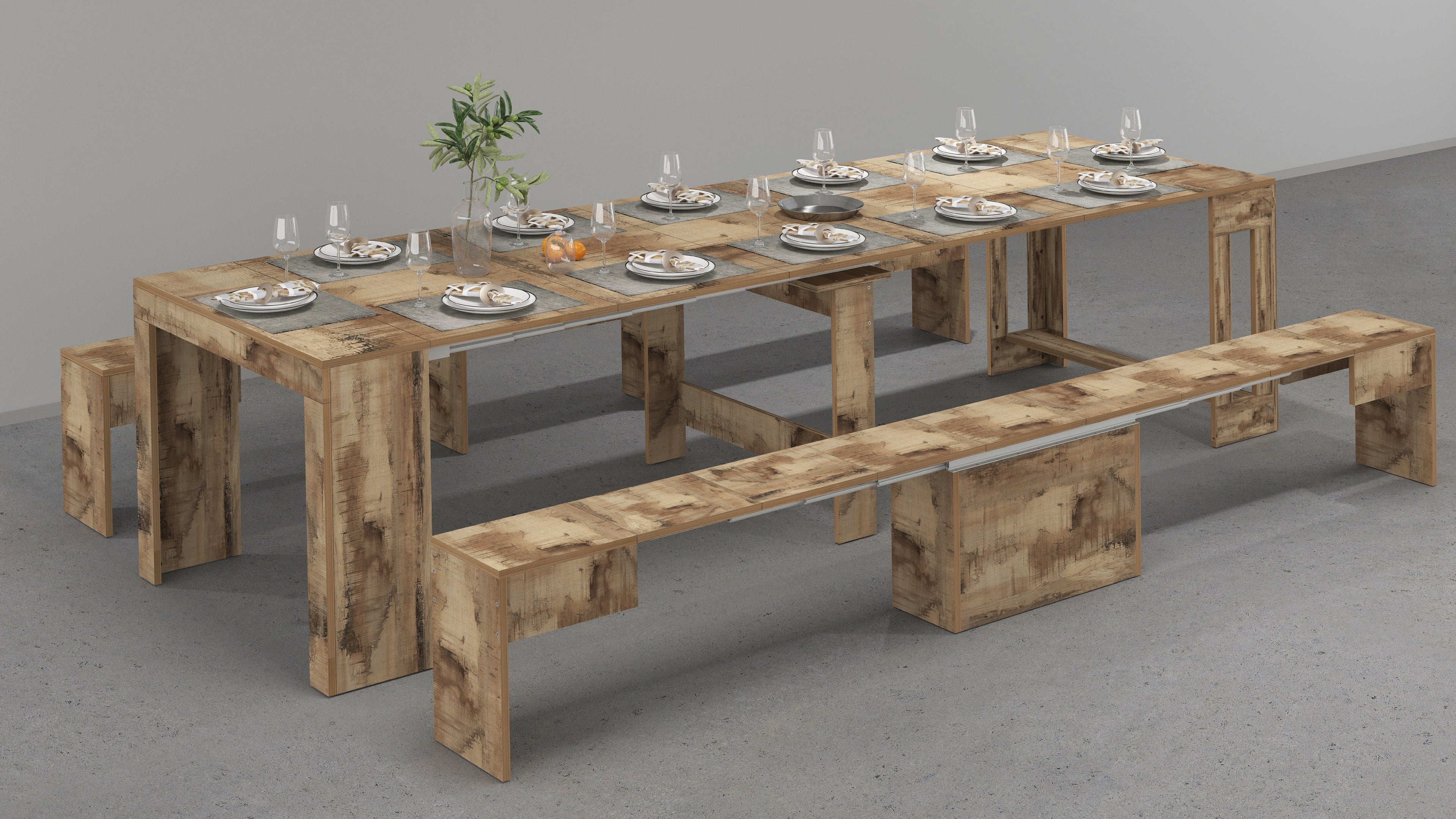 Set 2 panche allungabili PRATIKA - Milano 7 Arte e Design