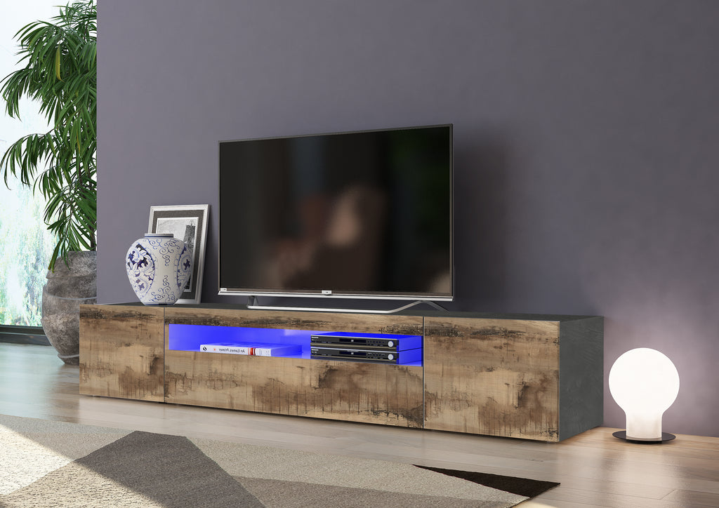 Porta tv DAIQUIRI 200 cm 2 ante battenti + 1 anta a ribalta - Milano 7 Arte e Design