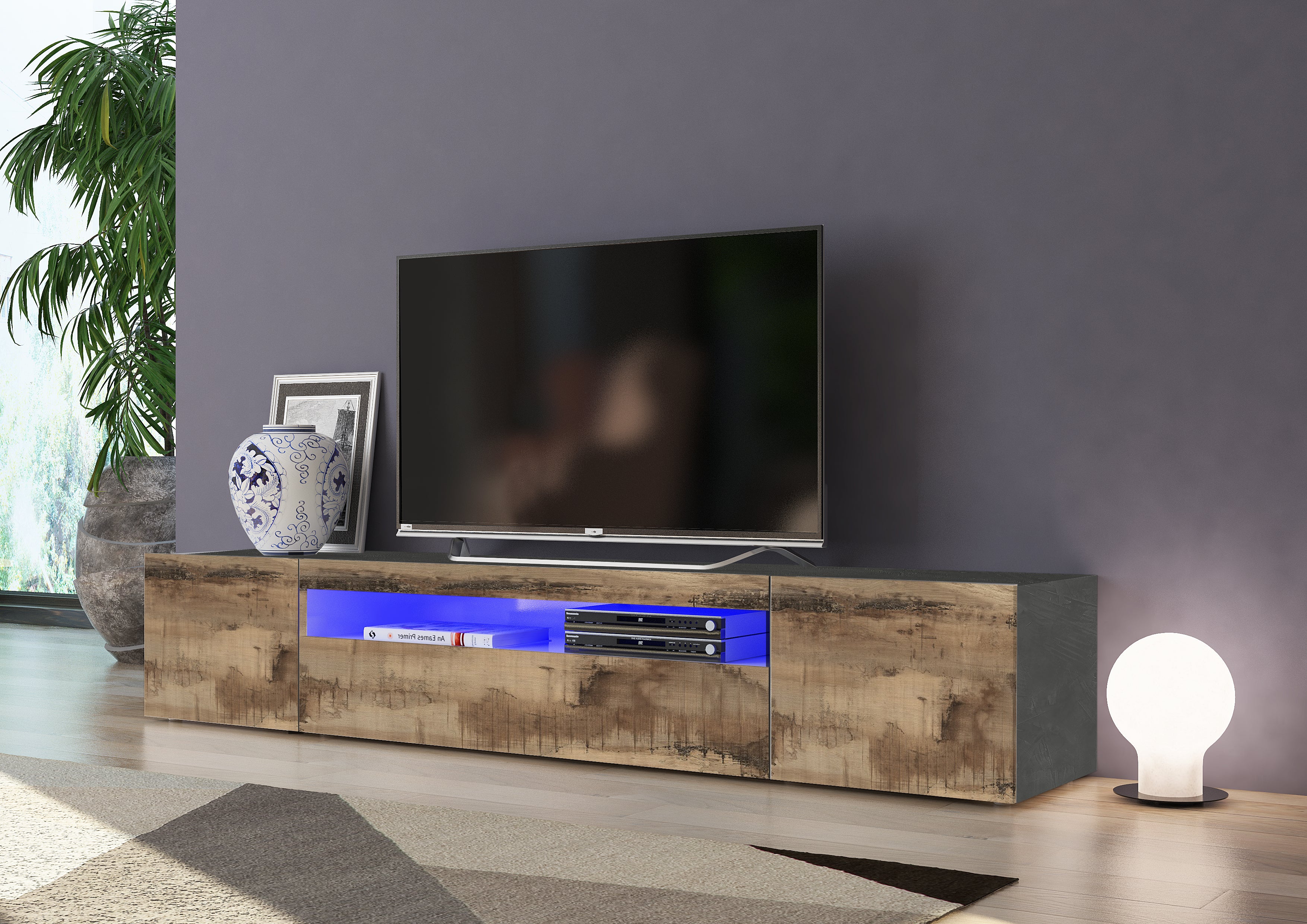 Porta tv DAIQUIRI 200 cm 2 ante battenti + 1 anta a ribalta - Milano 7 Arte e Design