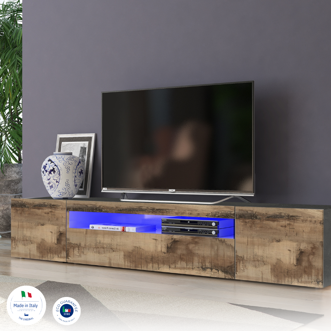 Porta tv DAIQUIRI 200 cm 2 ante battenti + 1 anta a ribalta - Milano 7 Arte e Design