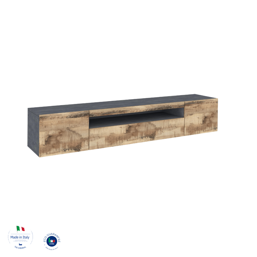 Porta tv DAIQUIRI 200 cm 2 ante battenti + 1 anta a ribalta - Milano 7 Arte e Design