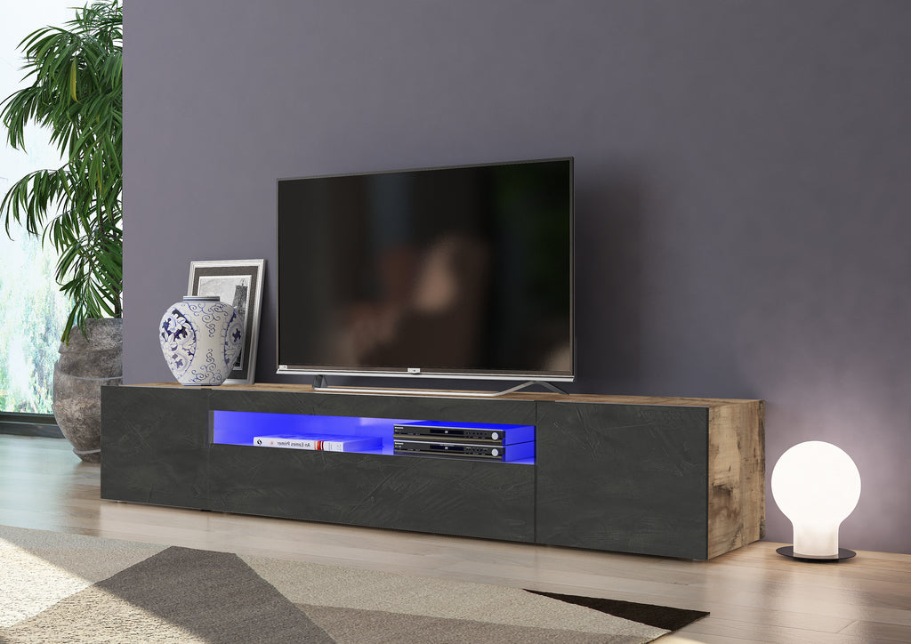 Porta tv DAIQUIRI 200 cm 2 ante battenti + 1 anta a ribalta - Milano 7 Arte e Design