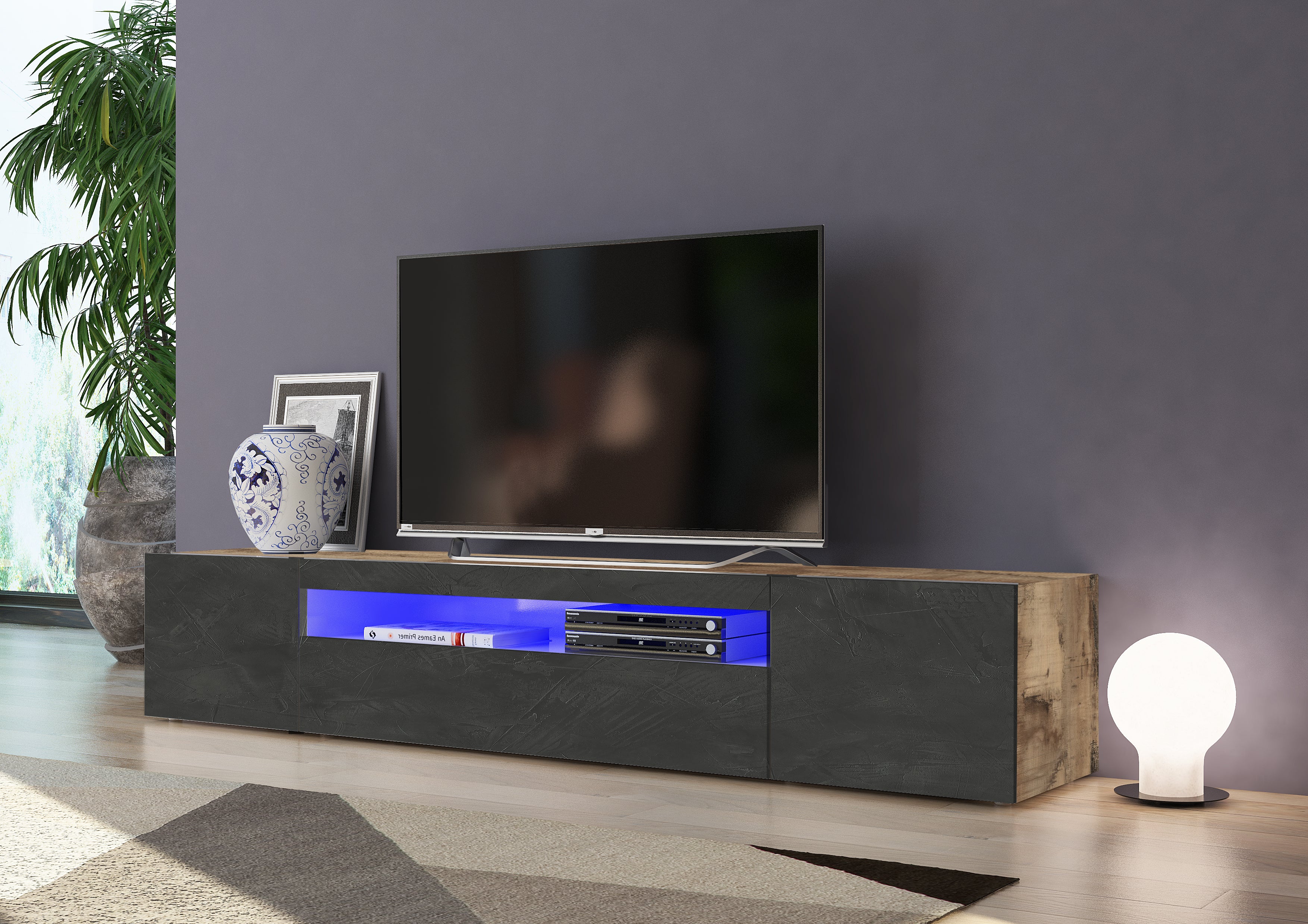 Porta tv DAIQUIRI 200 cm 2 ante battenti + 1 anta a ribalta - Milano 7 Arte e Design