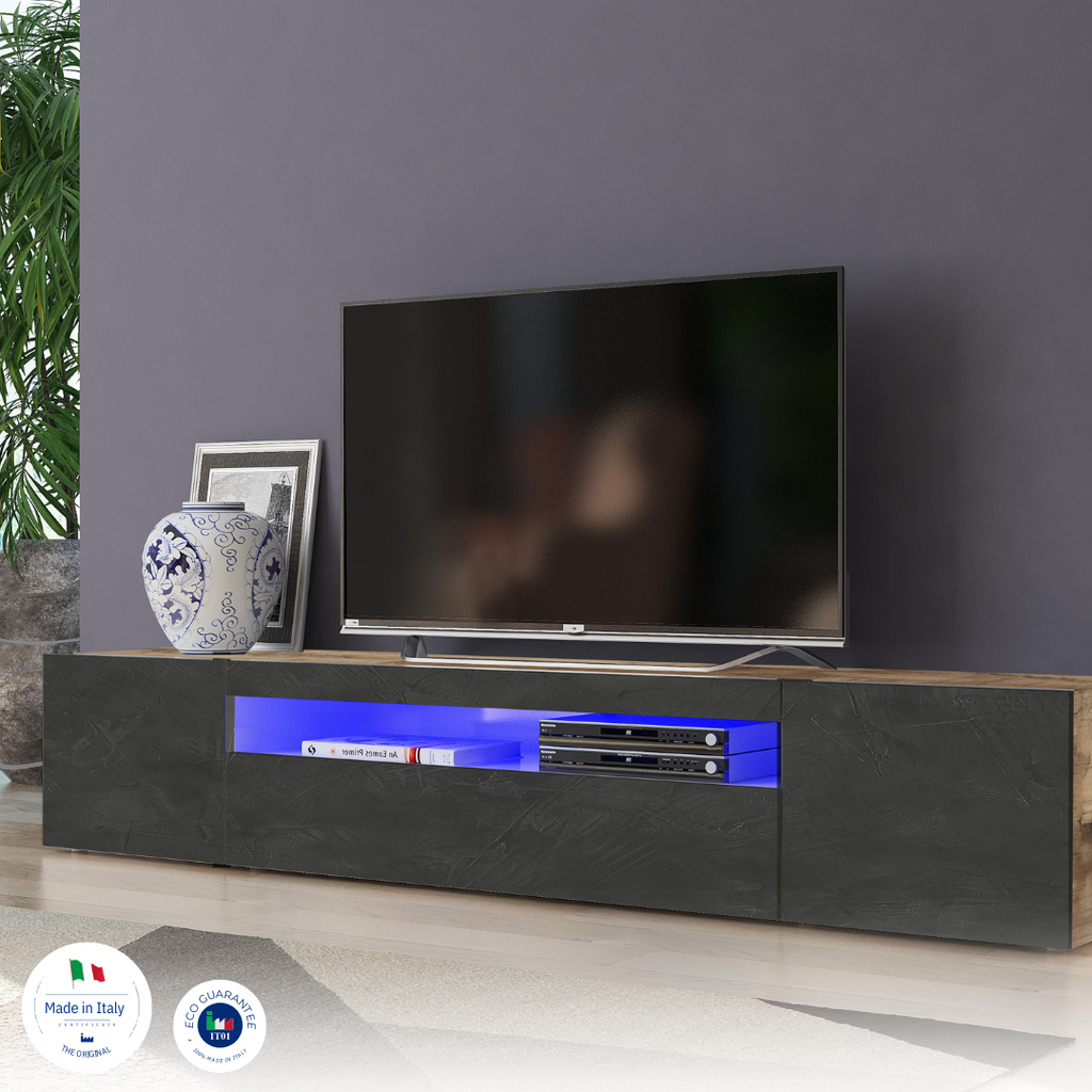 Porta tv DAIQUIRI 200 cm 2 ante battenti + 1 anta a ribalta - Milano 7 Arte e Design