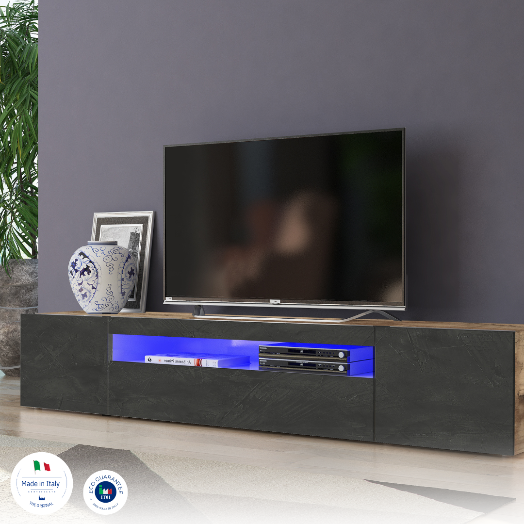 Porta tv DAIQUIRI 200 cm 2 ante battenti + 1 anta a ribalta - Milano 7 Arte e Design