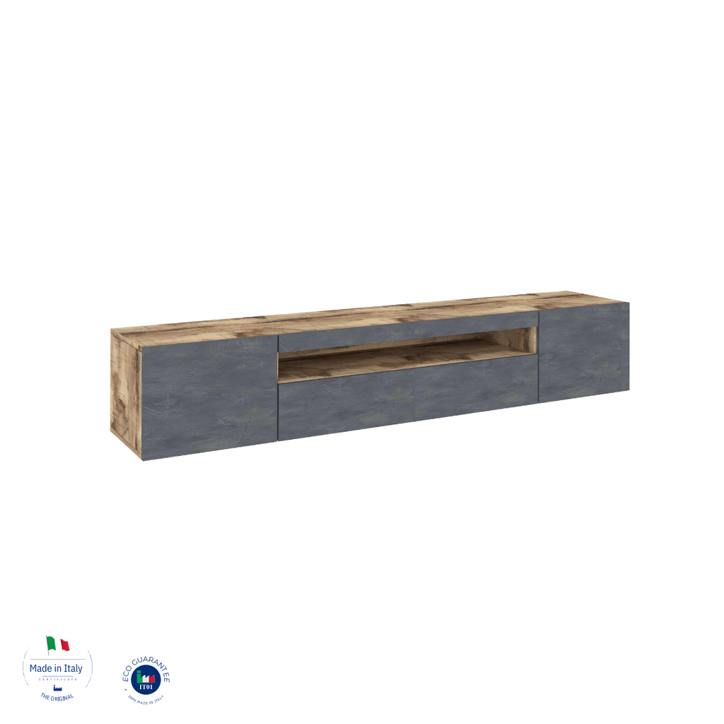 Porta tv DAIQUIRI 200 cm 2 ante battenti + 1 anta a ribalta - Milano 7 Arte e Design