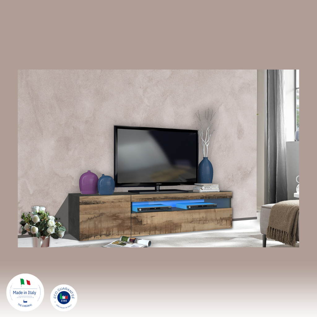 Porta tv DAIQUIRI 155 cm 1 anta battente + 1 anta a ribalta - Milano 7 Arte e Design