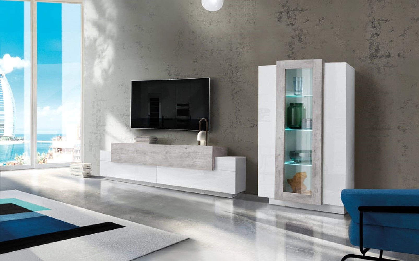 Soggiorno CORO con porta TV + vetrina - Milano 7 Arte e Design