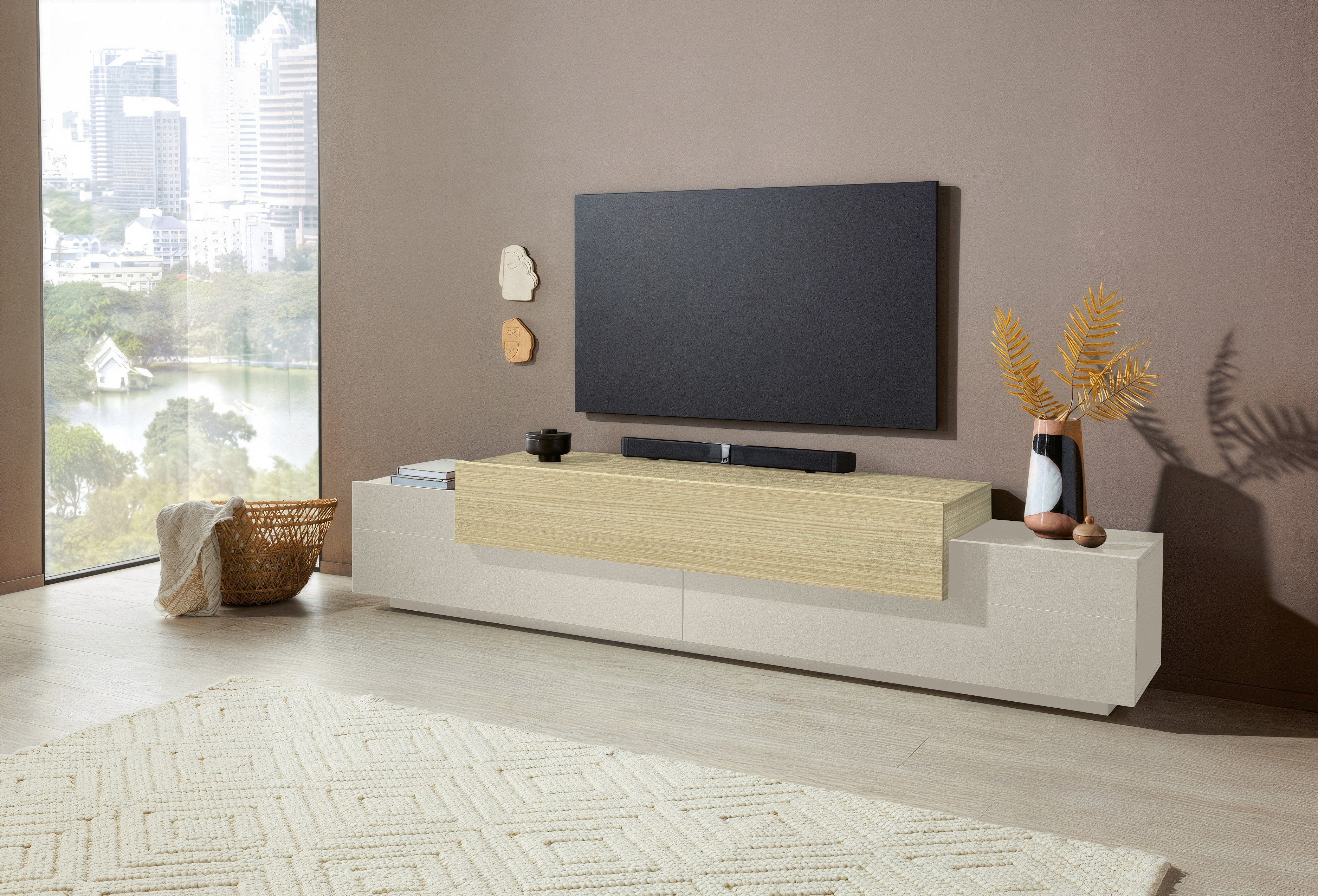 Porta tv CORO 240 cm 3 ante a ribalta