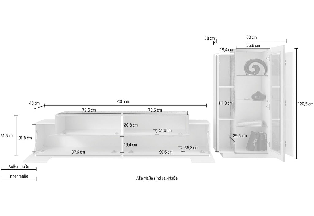 Soggiorno CORO con porta TV + vetrina