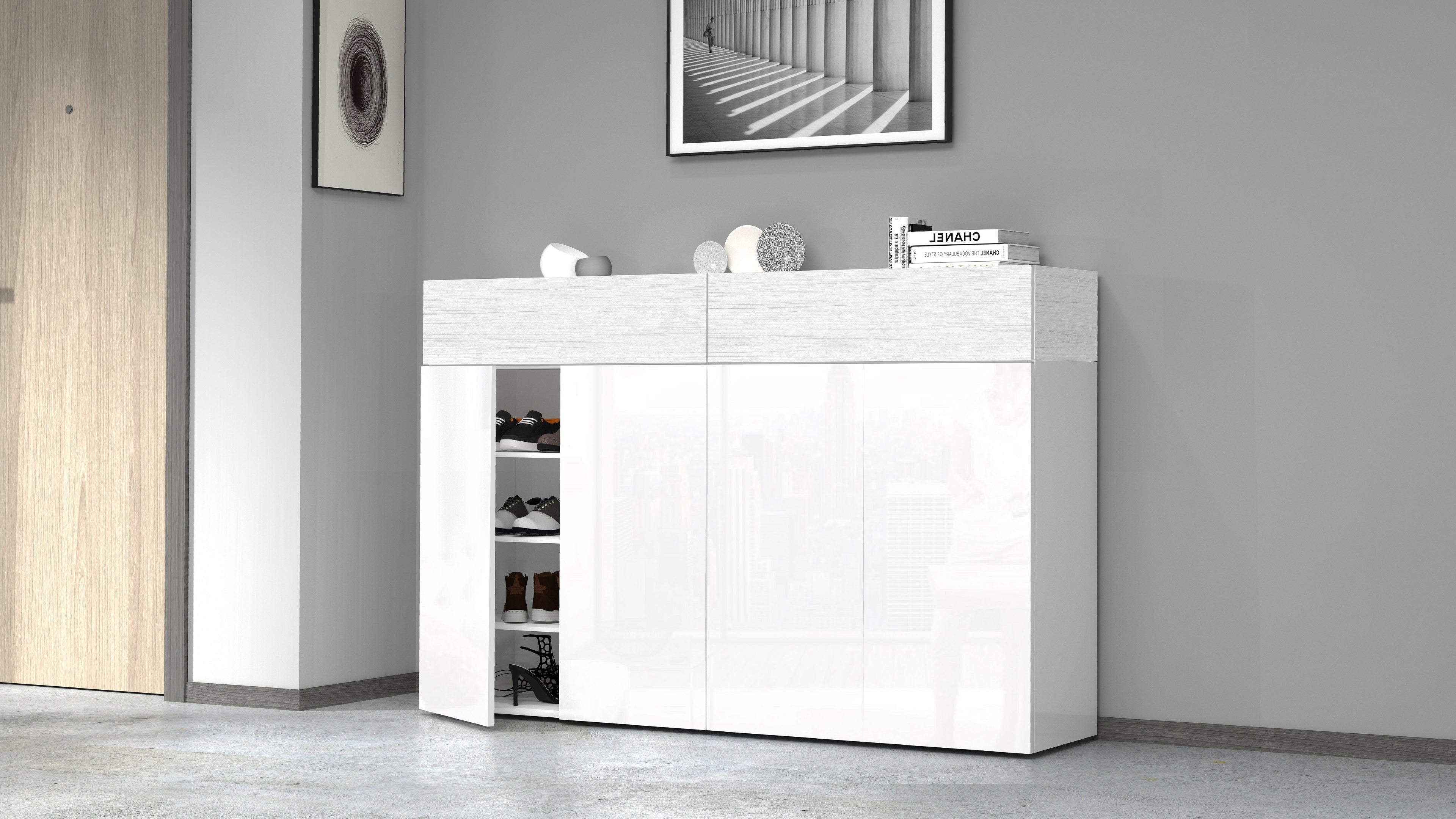 Scarpiera SAVONA con 4 ante e 2 ribalte - Milano 7 Arte e Design