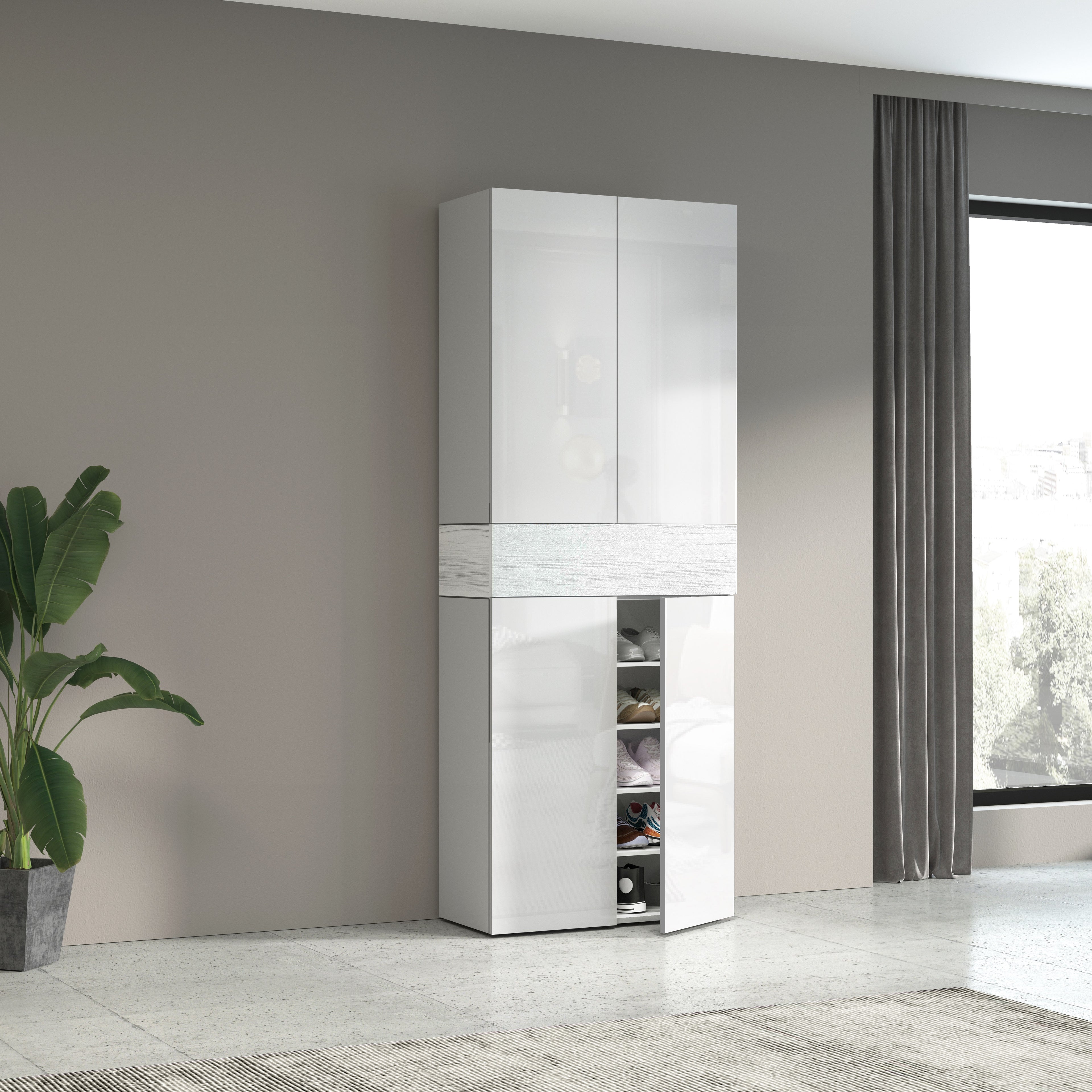 Armadio scarpiera SAVONA con 4 ante e 1 ribalta