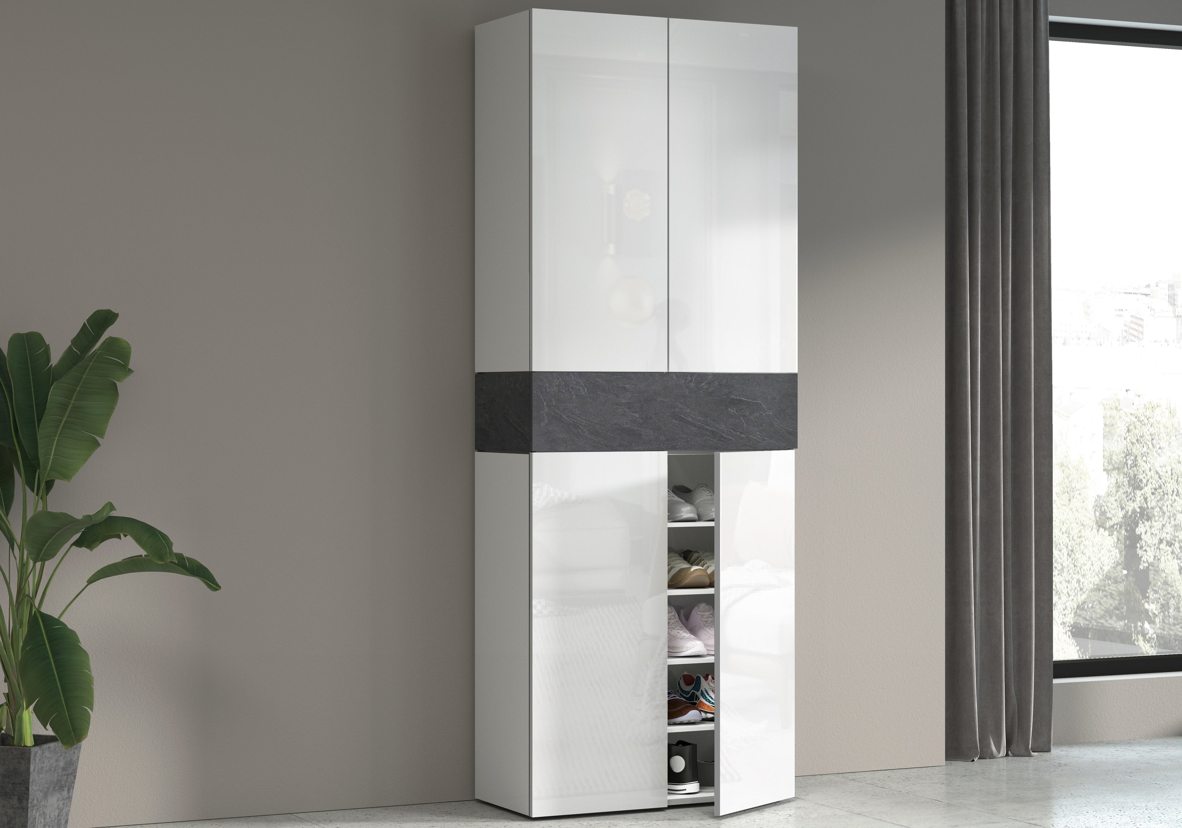 Armadio scarpiera SAVONA con 4 ante e 1 ribalta