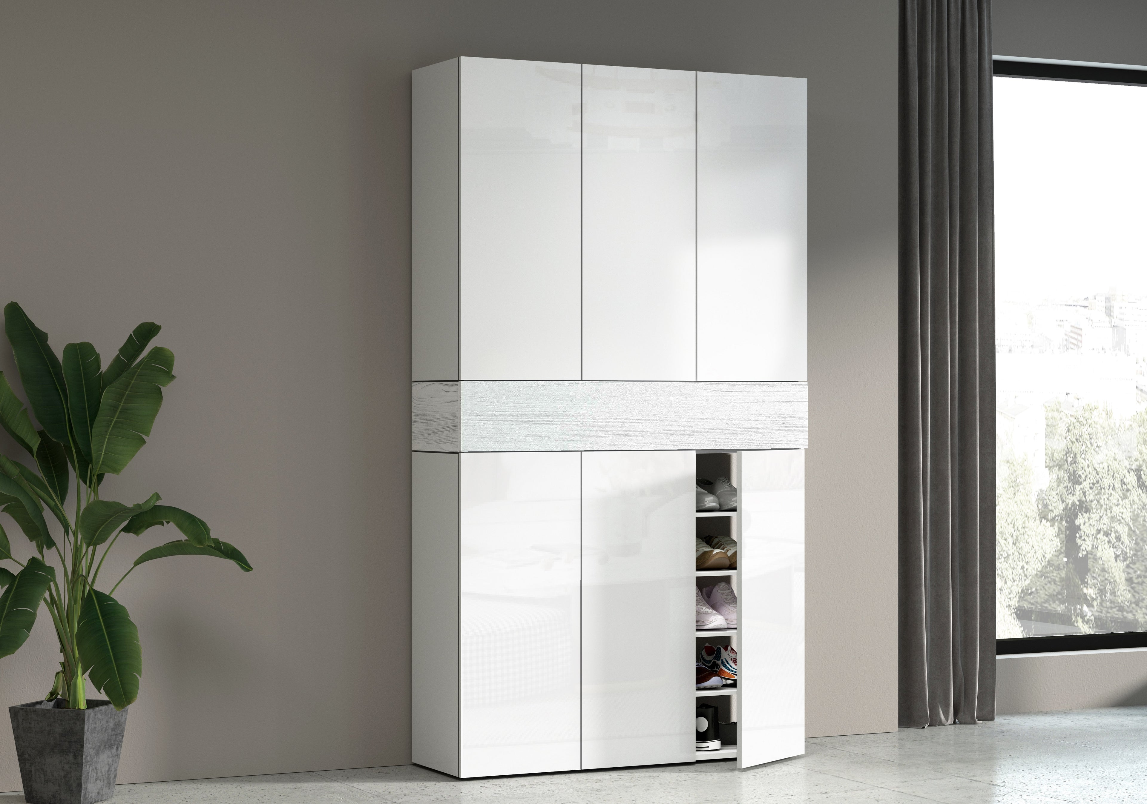 Armadio scarpiera SAVONA a 6 ante con 1 ribalta