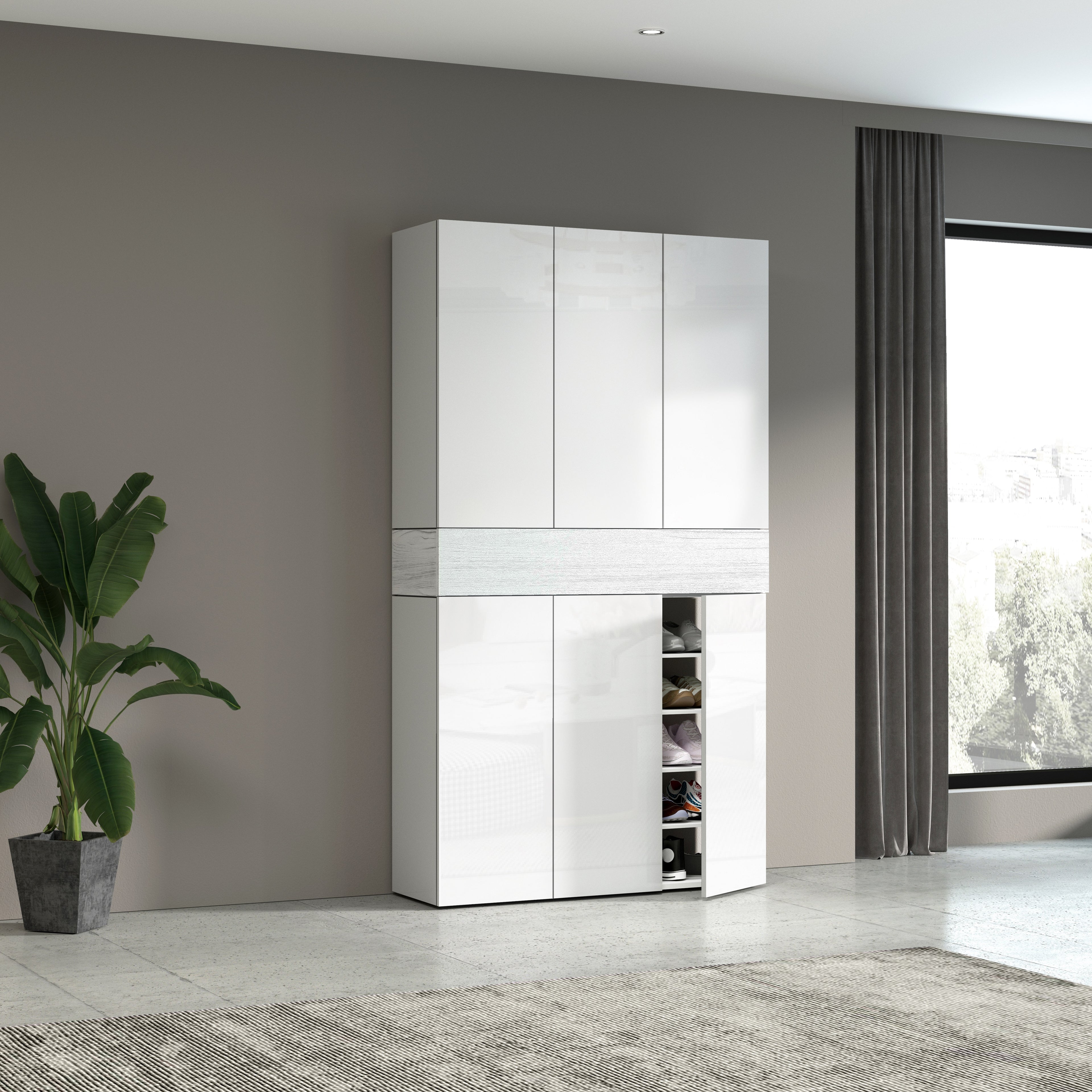 Armadio scarpiera SAVONA a 6 ante con 1 ribalta