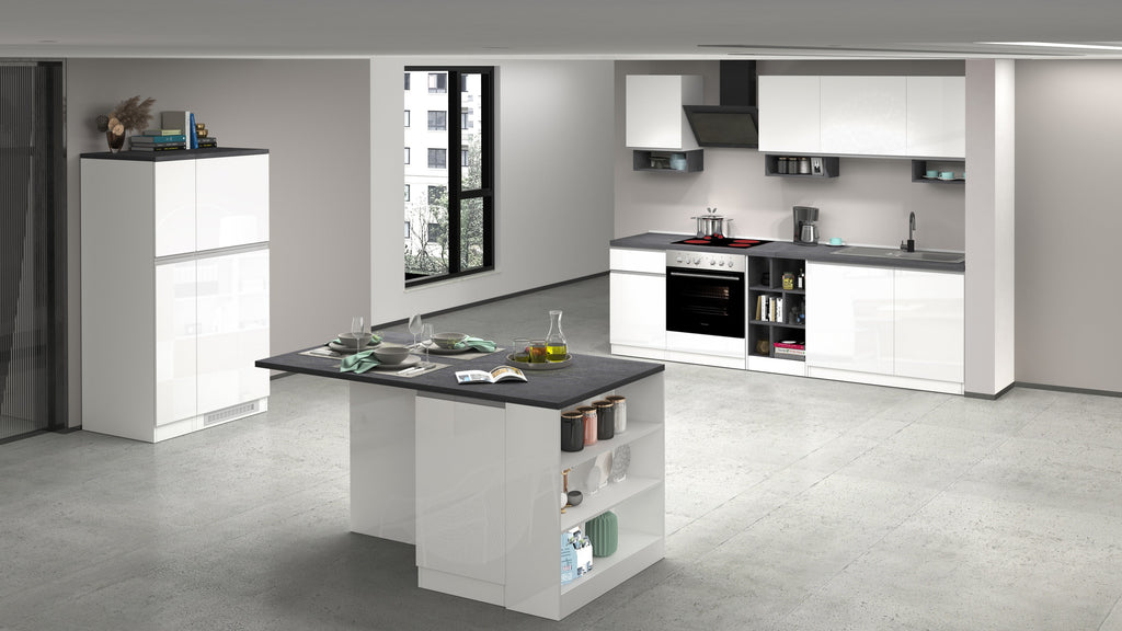 Cucina lineare SOLE da 256 cm, composizione 1 - Milano 7 Arte e Design