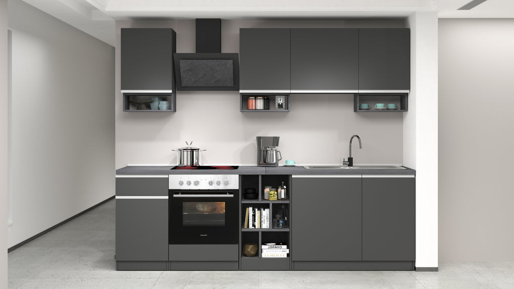 Cucina lineare SOLE da 256 cm, composizione 1 - Milano 7 Arte e Design