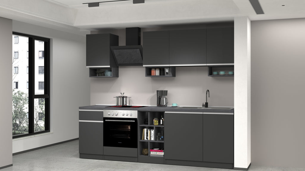 Cucina lineare SOLE da 256 cm, composizione 1 - Milano 7 Arte e Design