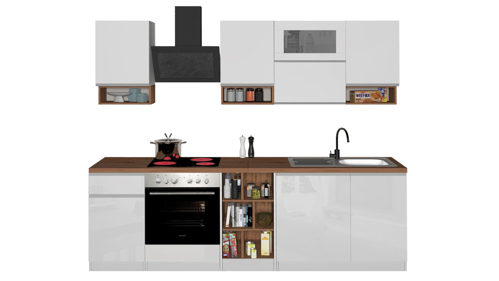 Cucina lineare SOLE 256 cm, composizione 2 - Milano 7 Arte e Design