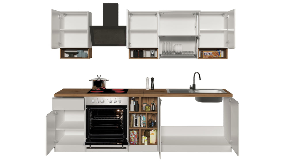 Cucina lineare SOLE 256 cm, composizione 2 - Milano 7 Arte e Design